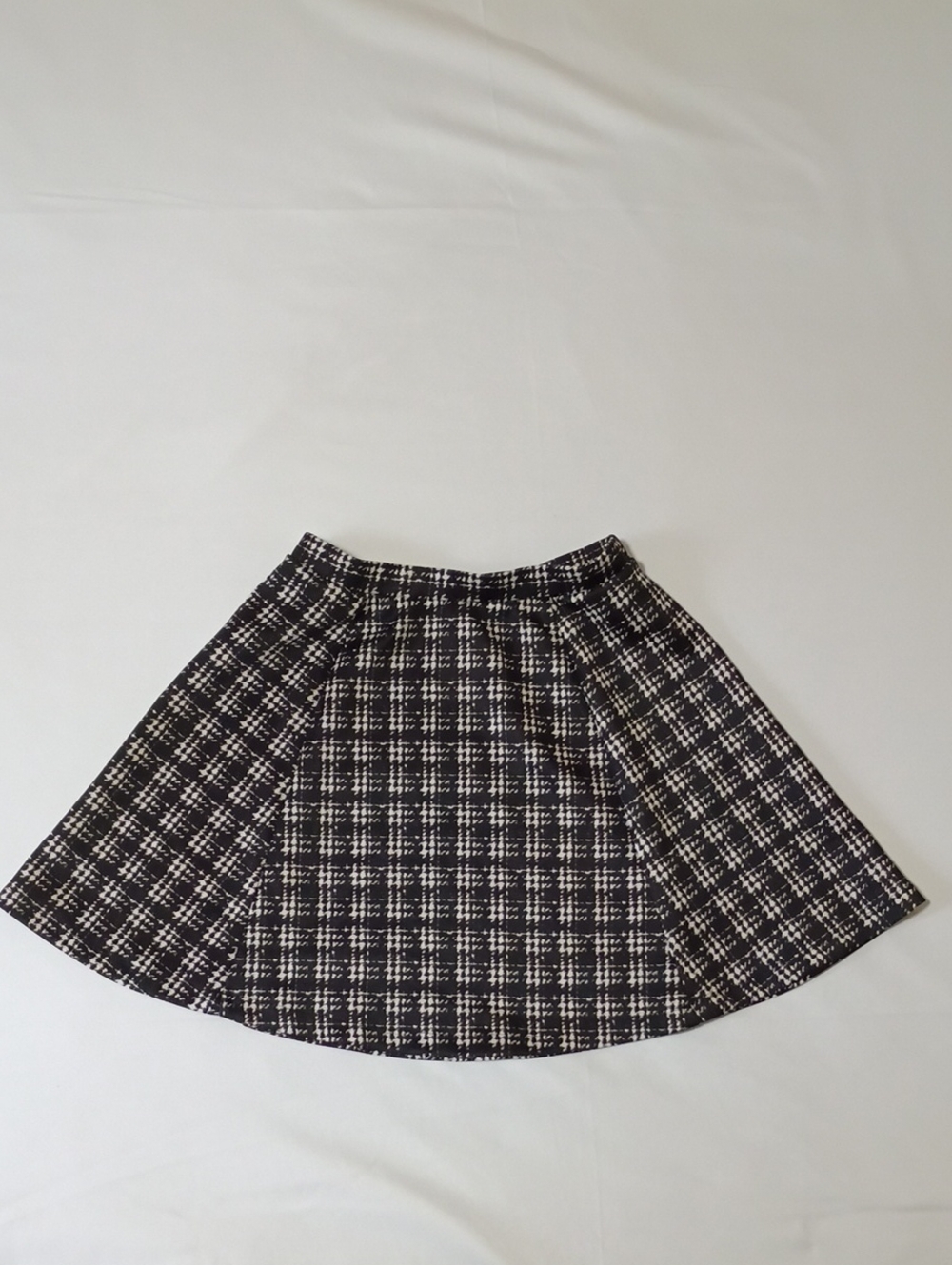 Lily Rose Black & White Plaid Skater Circle Skirt XS